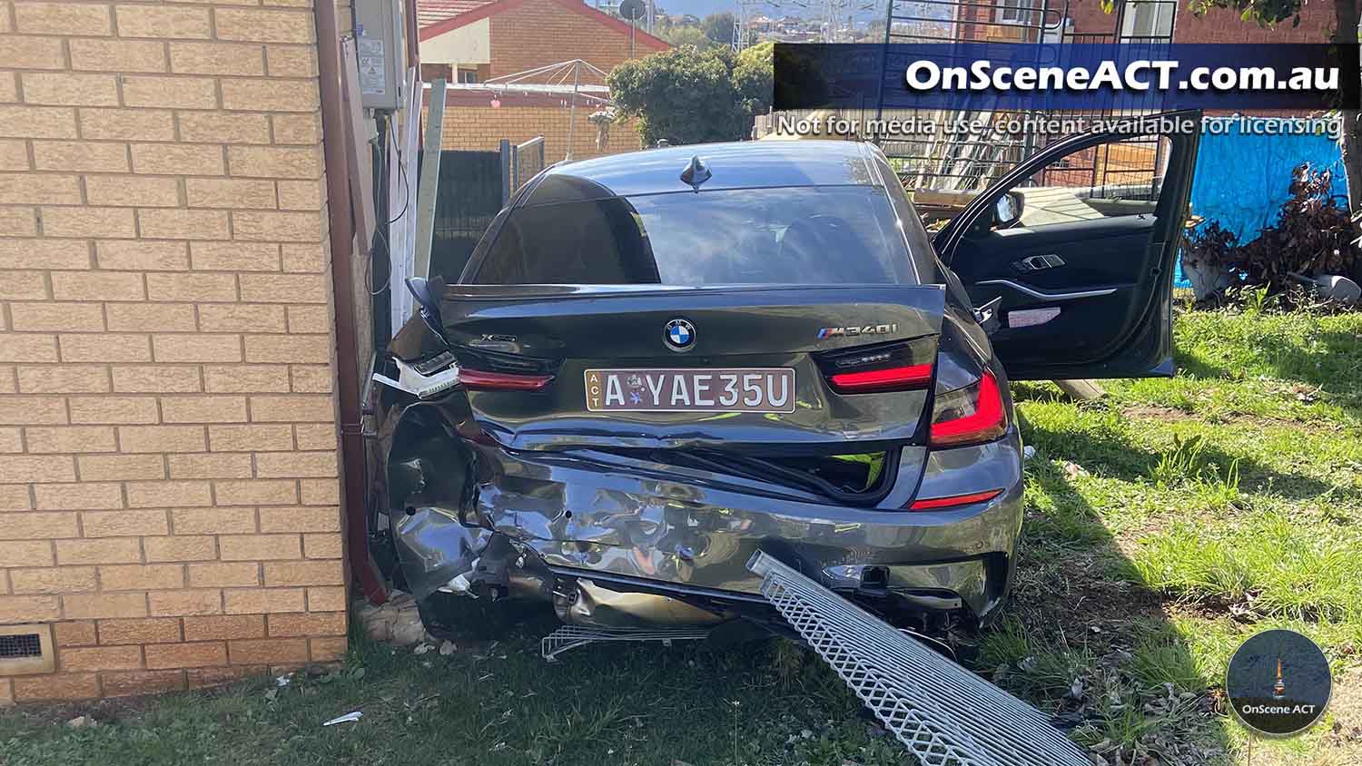 Police car crashes into home following pursuit in Karabar, NSW